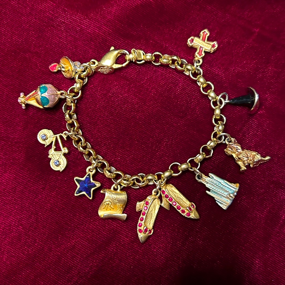 Kirks Folly Vintage Gold-tone Wizard of Oz Charm Bracelet